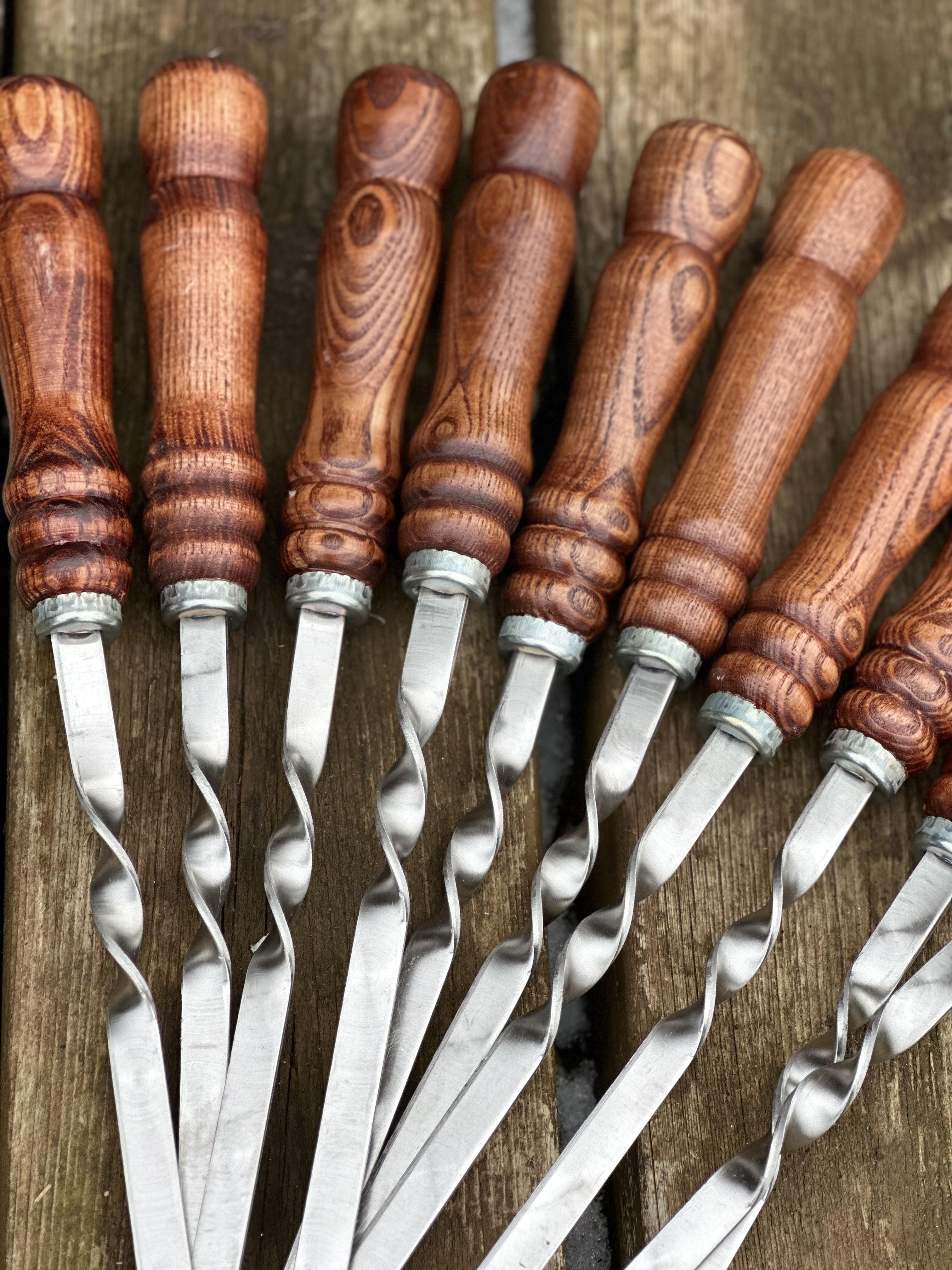 Набор шампуров Reckless Maroon из деревянной ручкой из нержавеющей стали 600х3х12 мм 6 шт. (шсдрюб66) - фото 8 Набор шампуров Reckless Maroon из деревянной ручкой из нержавеющей стали 600х3х12 мм 6 шт. (шсдрюб66) - фото 8