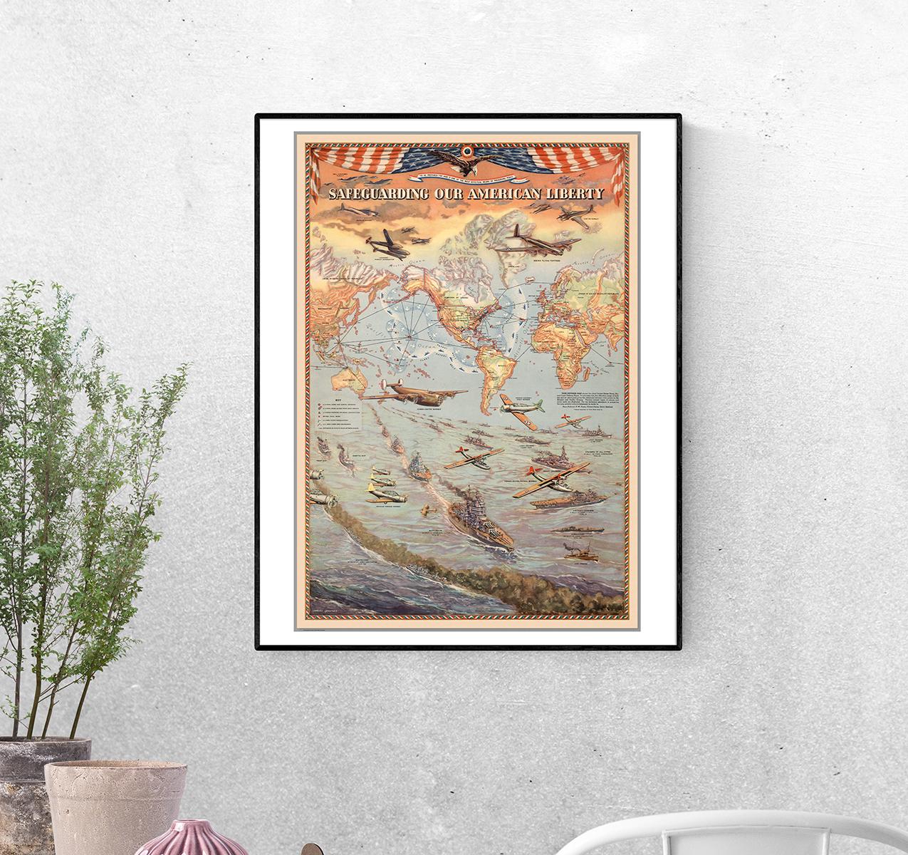 Постер Защита нашей американской свободы формат А-3 (OLD_MAP_Poster_14_Poster)