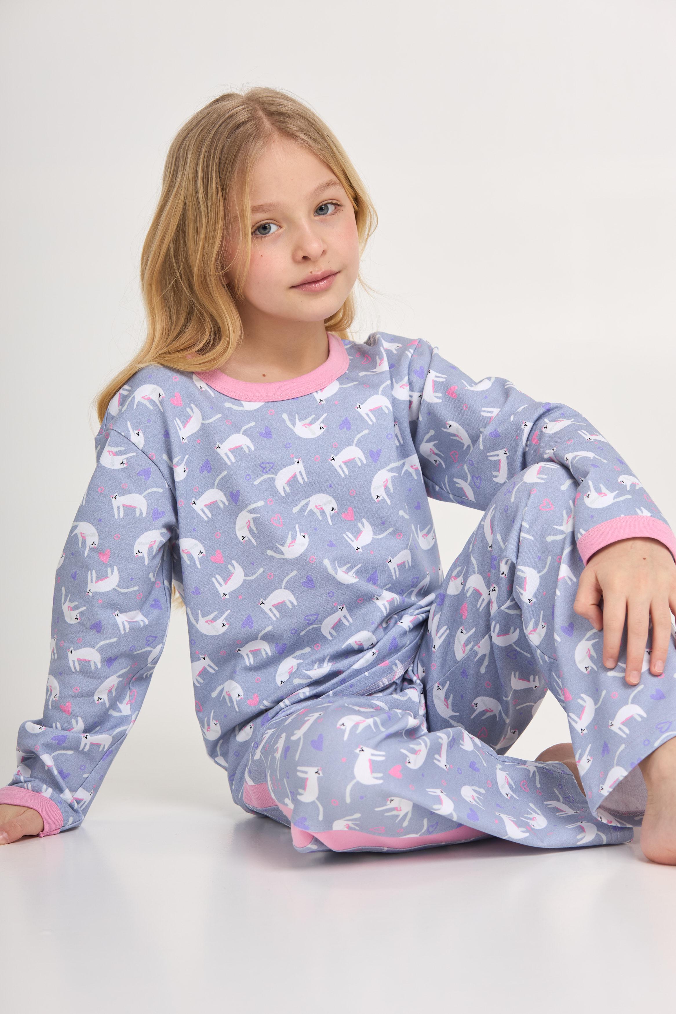 Пижама детская для девочки Теплая Ellen Dreamy cat gpf 0780/01/01 146 см Розовый/Лиловый