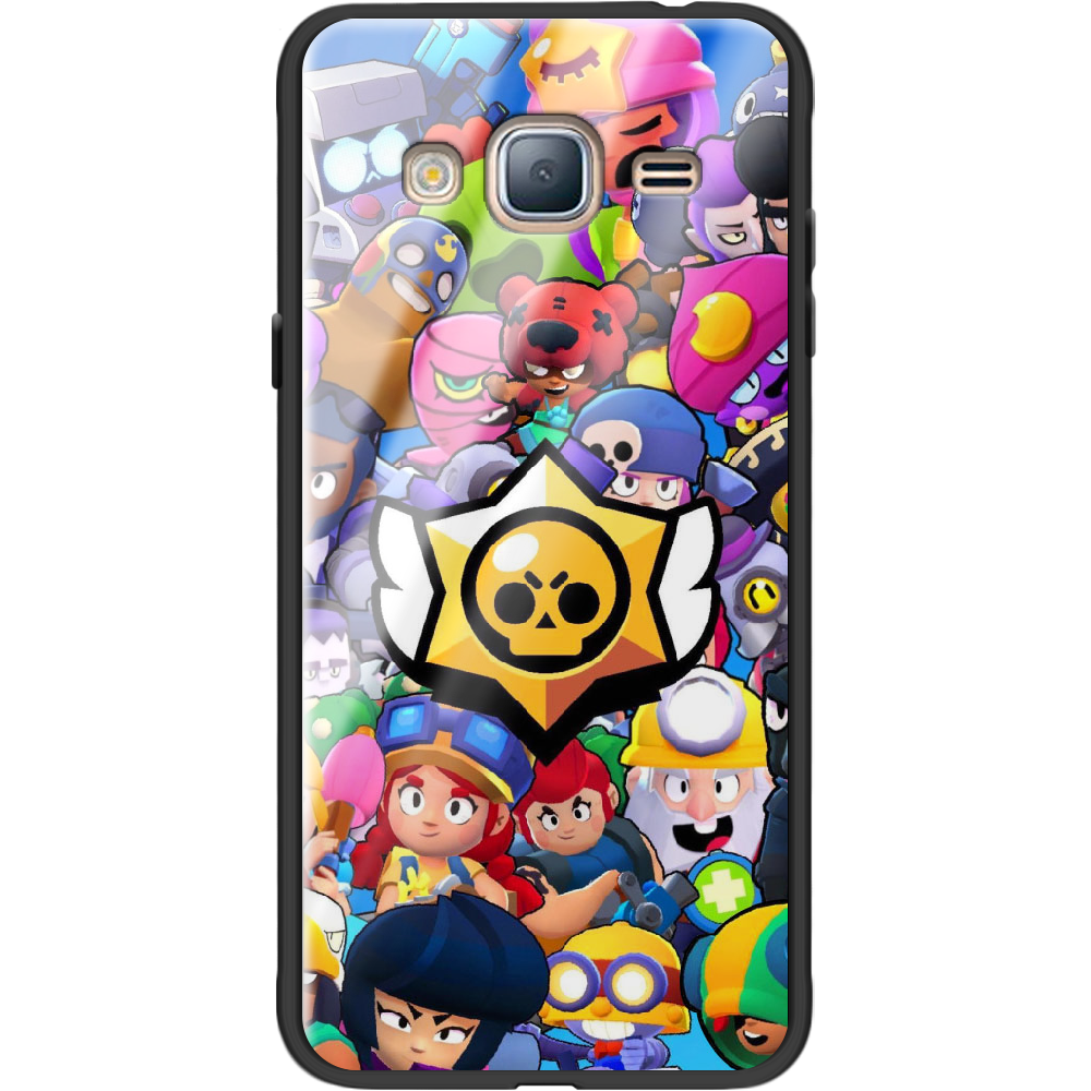 Чехол BoxFace Samsung J320 Galaxy J3 Brawl Stars Черный силикон со стеклом (24962-up2389-37742)