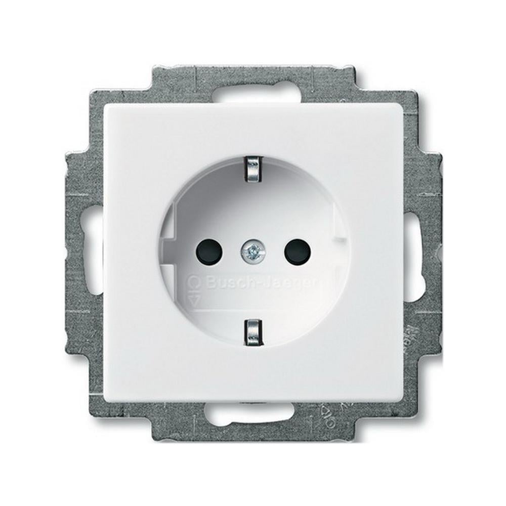 Розетка одинарна ABB з заземленням basic 55 Білий (2CKA002011A6155)
