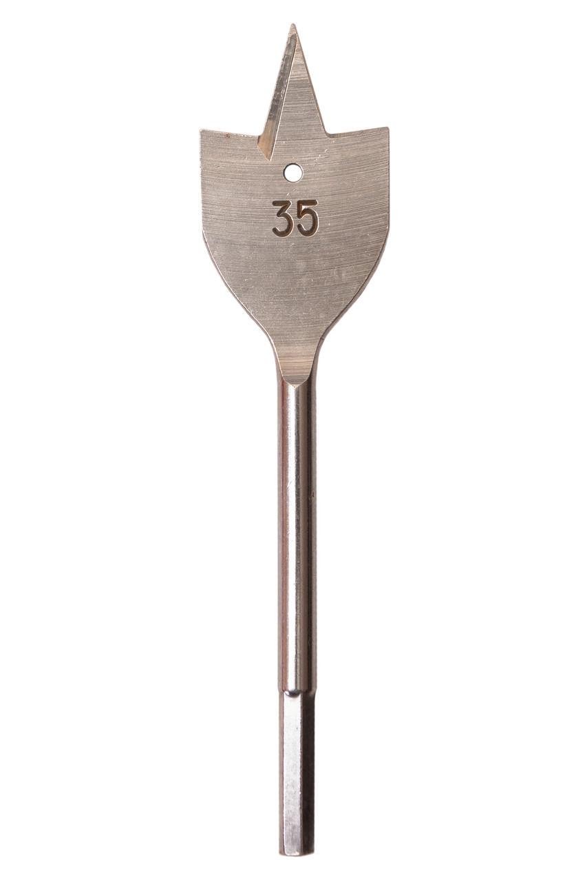 Свердло пір'яне для дерева з вуглецевої сталі марки 45 35х160 мм (1620-070) - фото 1