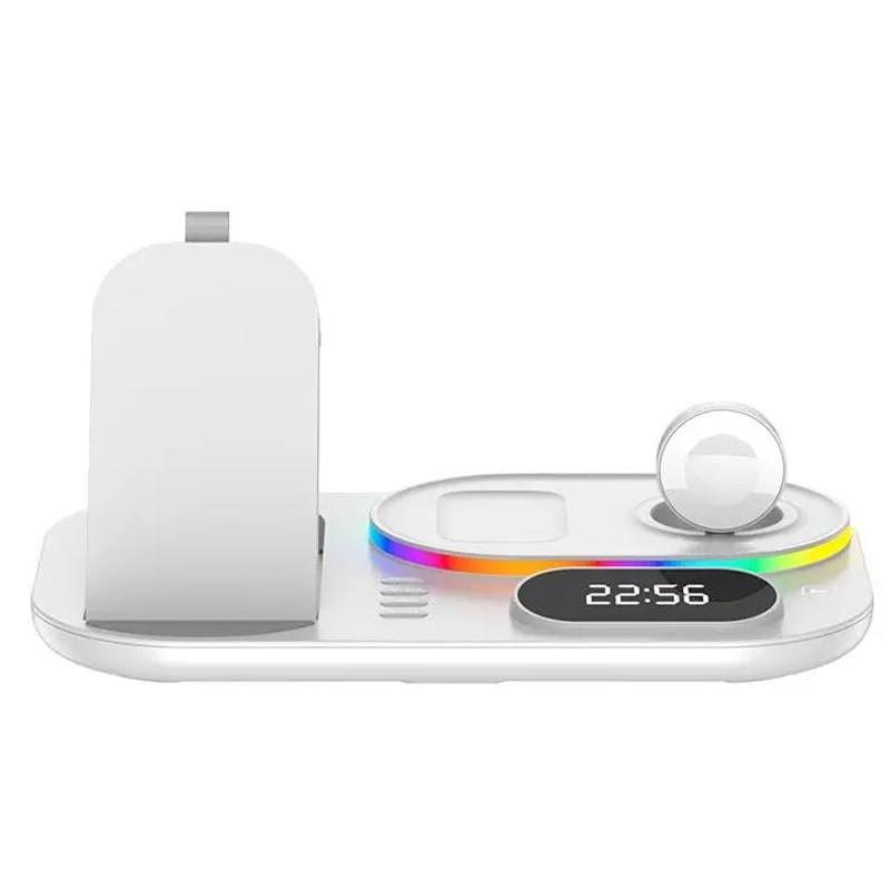 Зарядное устройство беспроводное A06 4in1 с часами White (00000069066_1)