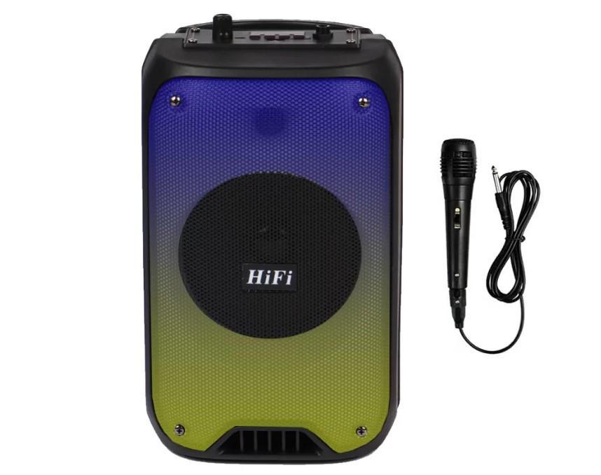 Колонка портативна Bluetooth TMG RX-6168 Led boombox з мікрофоном