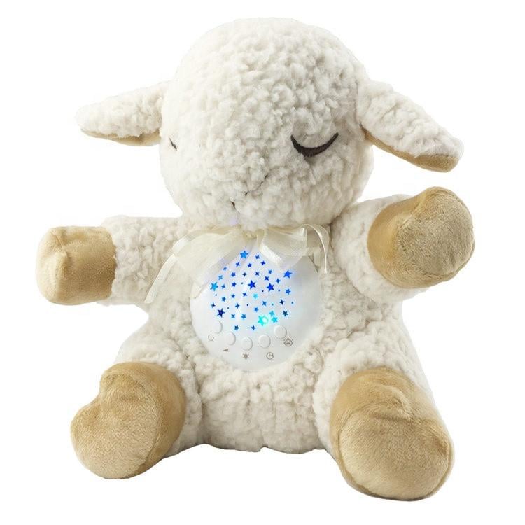 Успокаивающее музыкальная мягкая игрушка SUNROZ Sleeping Friend с проектором "Барашек" 3в1 (SUN6741)