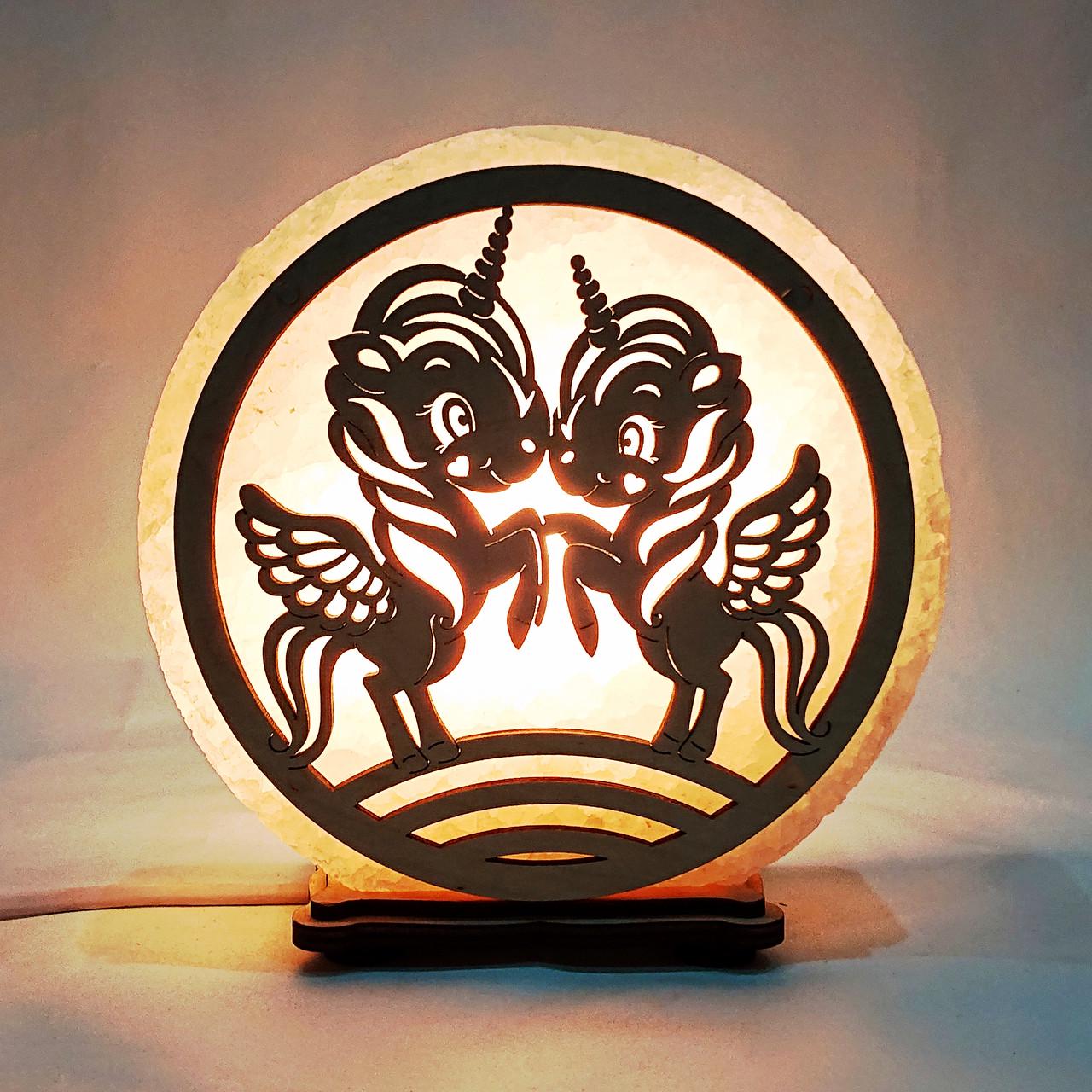 Соляной светильник Единороги (KБ-00022-y)