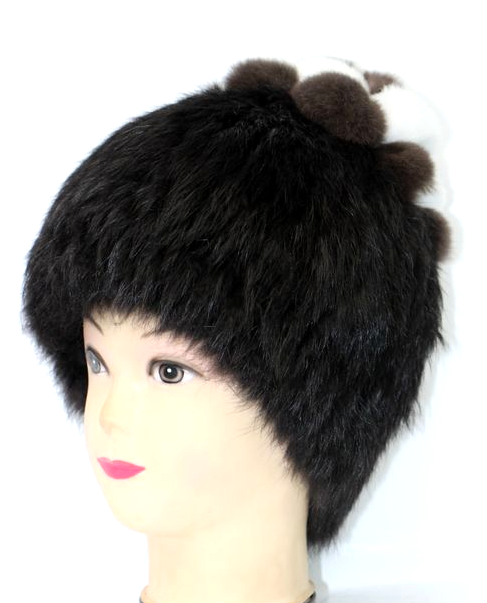 Шапка женская зимняя из натурального меха кролика (28134)