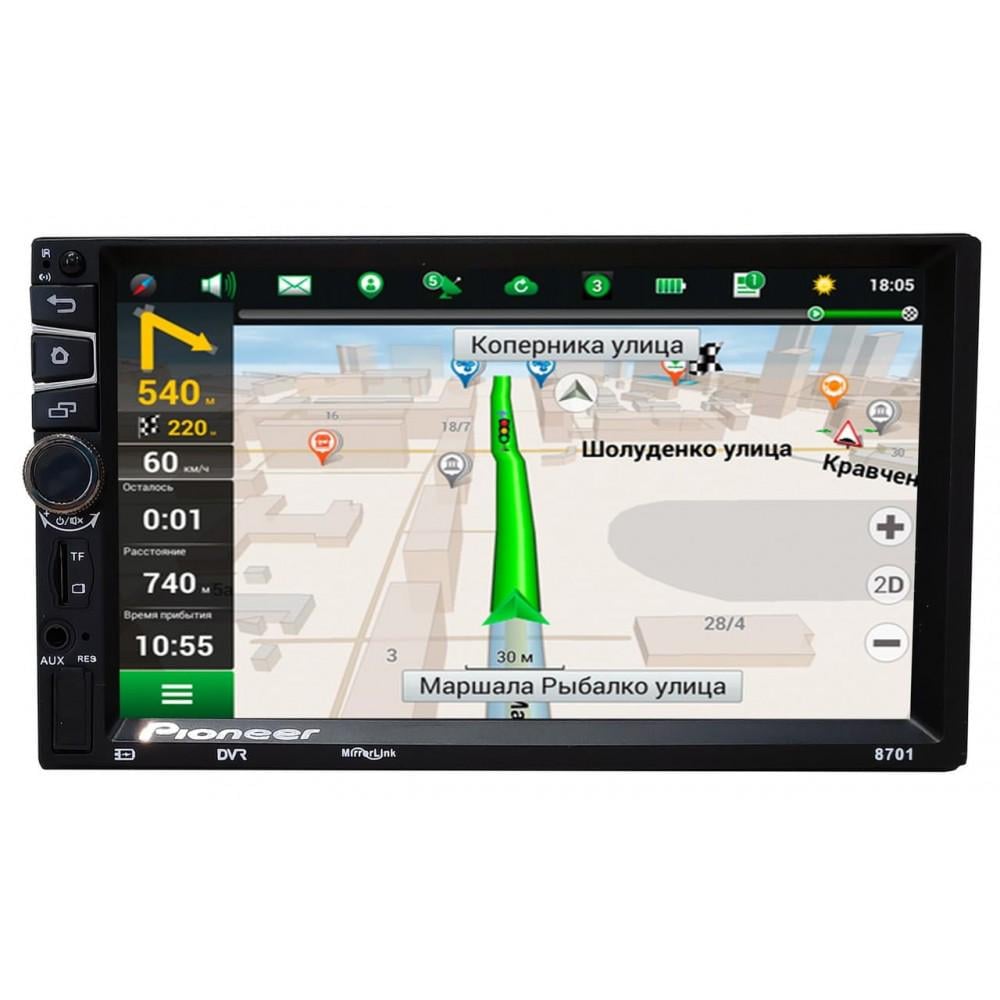 Мультимедийная автомагнитола Pioneer 8701 2DIN на Android 1/16Gb Bluetooth/GPS/Wi-Fi экран 7"
