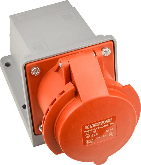 Розетка стационарная АСКО-УКРЕМ Uсombi 4P 32A IP44