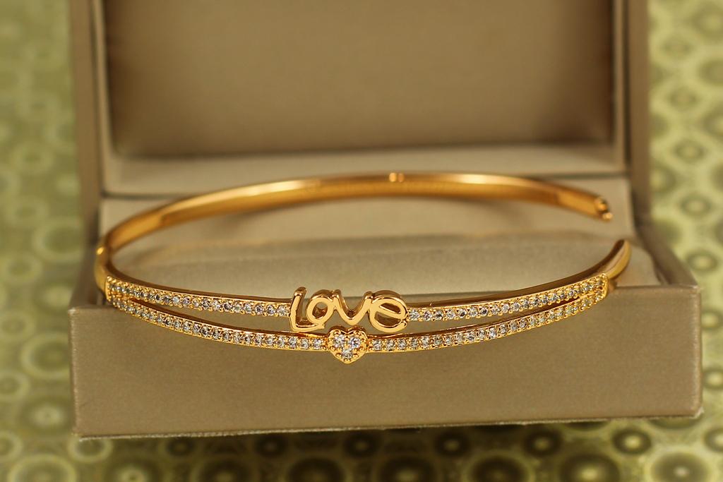 Браслет на руку Xuping Jewelry пульс любви 60 мм 17-19 см Золотистый (31216913)
