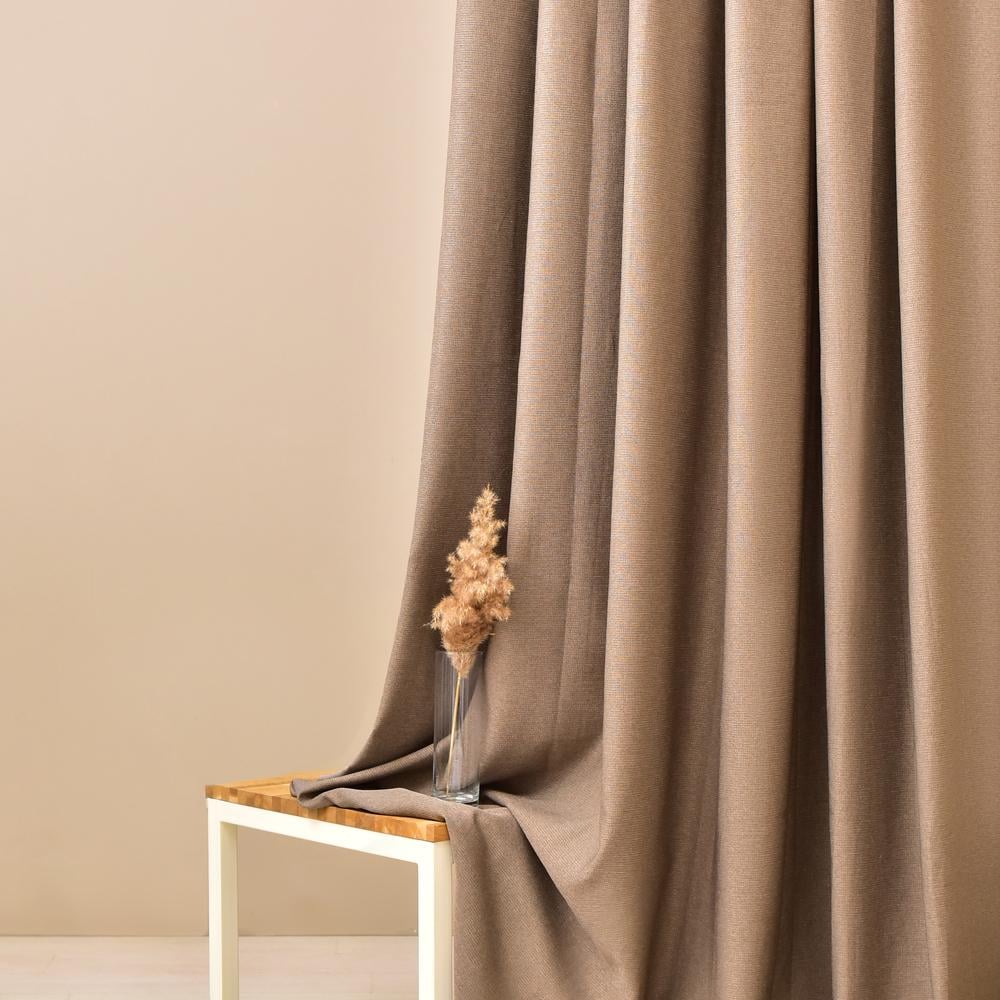 Ткань портьерная однотонная Naturel V-104 Темный моко (24192)