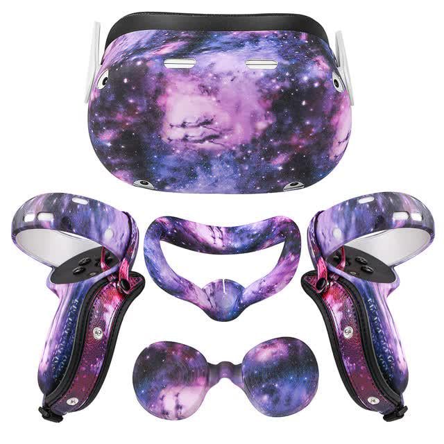 Набор защиты для Oculus Quest 2 дизайнерский силиконовый Purple (ACS-DSNZFQ2purple)