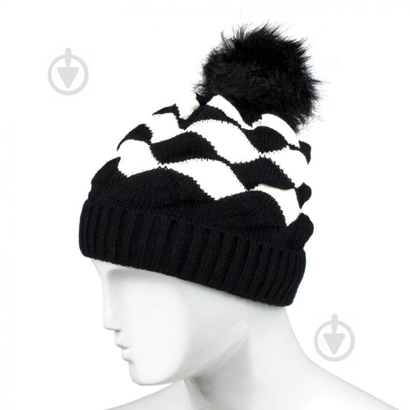 Шапка бини с помпоном Beani'qe Fur Bob Brill One size Чёрный Белый (22858)