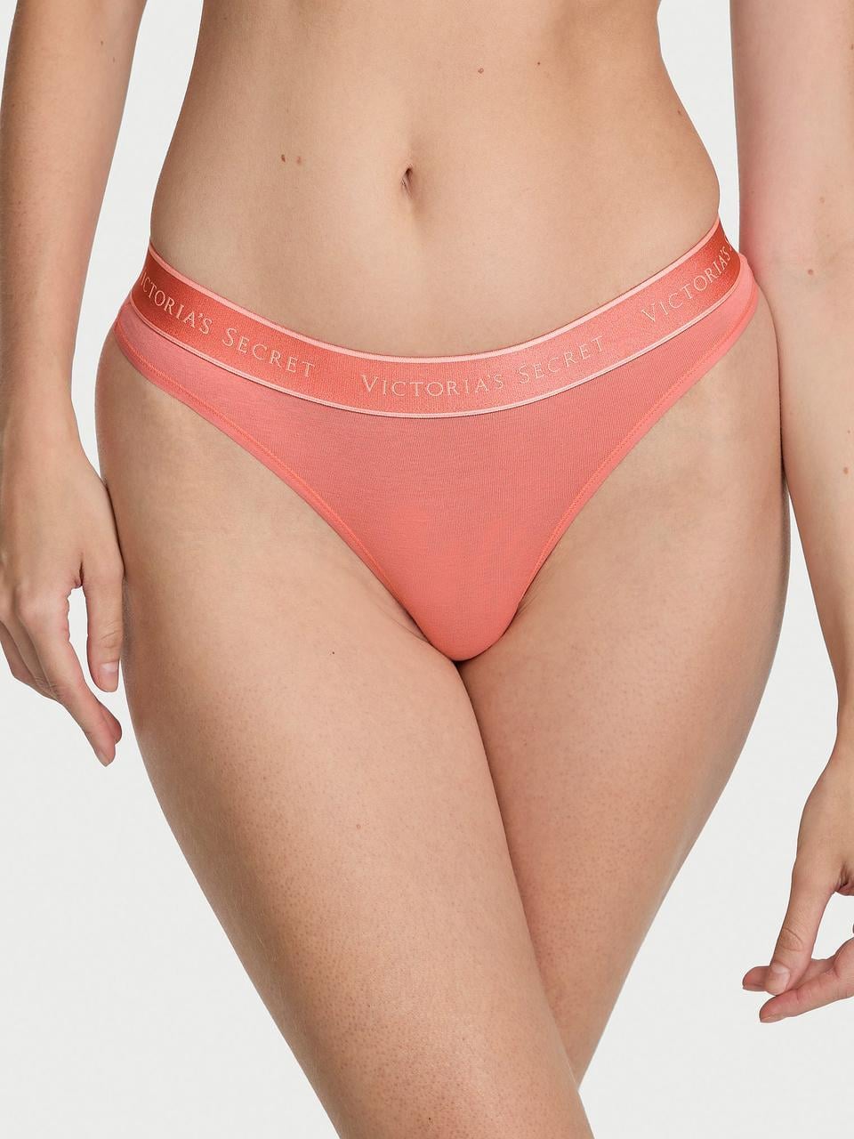 Трусики женские Victoria's Secret Cotton Thong XL Оранжевый (2126439129012)