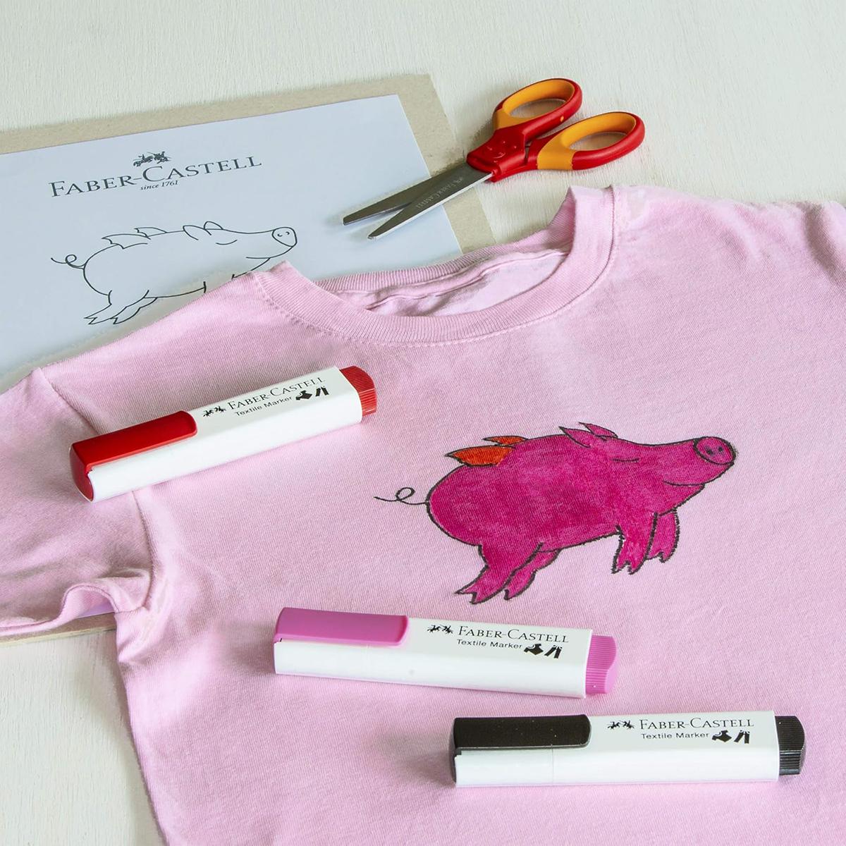 Маркери для тканини Faber-Castell TEXTILE MARKER 5 кольорів (159520) - фото 8 Маркери для тканини Faber-Castell TEXTILE MARKER 5 кольорів (159520) - фото 8