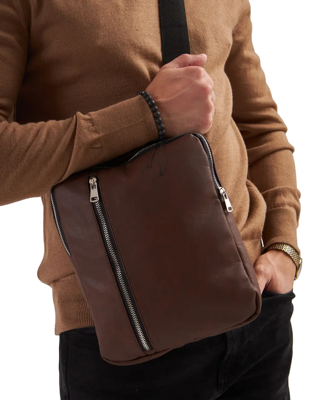 Мужская сумка-планшет Tobeyou Vertical эко-кожа Коричневый (383050719)