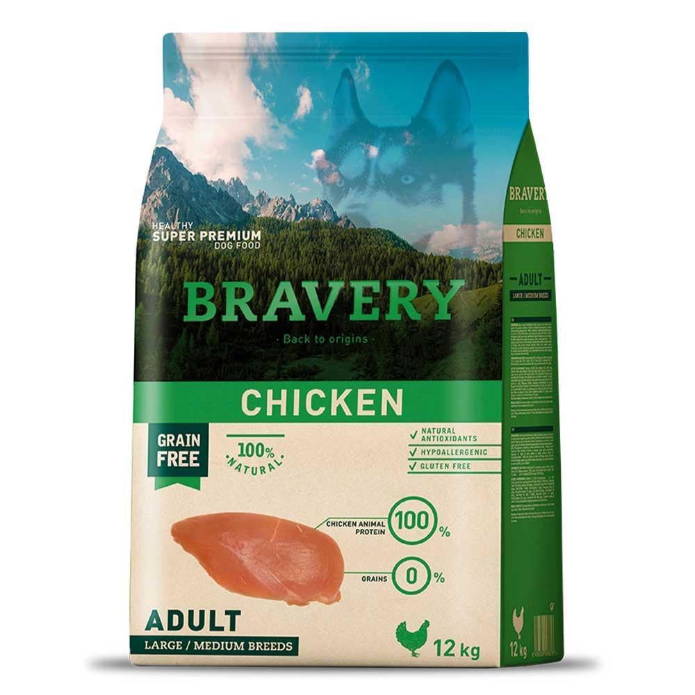 Корм сухий для собак Bravery Dog Chicken Large/Medium з куркою 12 кг (1656236583)