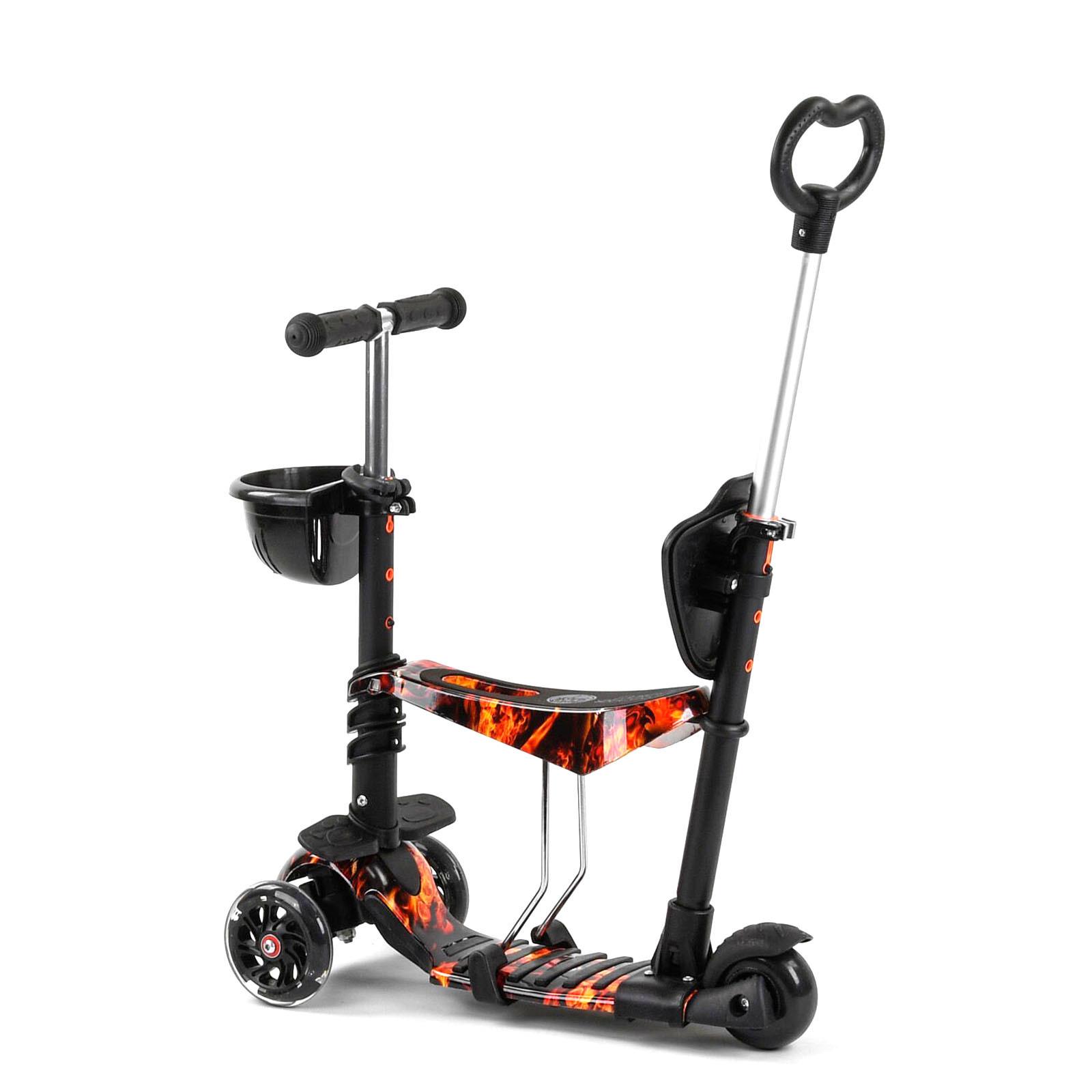 Самокат Scooter со световым эффектом 5в1 Черно-оранжевый (6900066350283) - фото 3