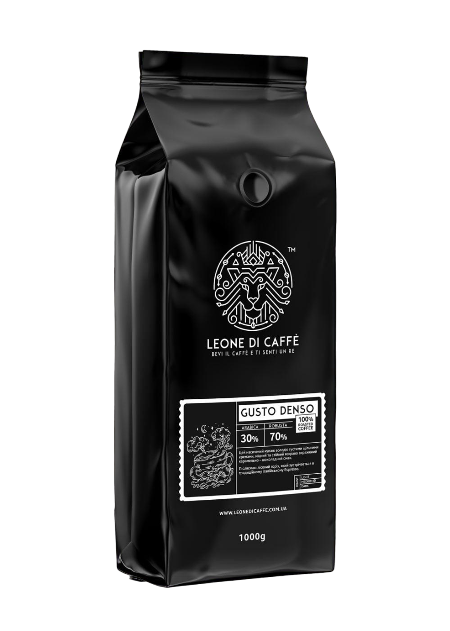 Кава в зернах Leone di caffe Gusto denso 1 кг (10858364)