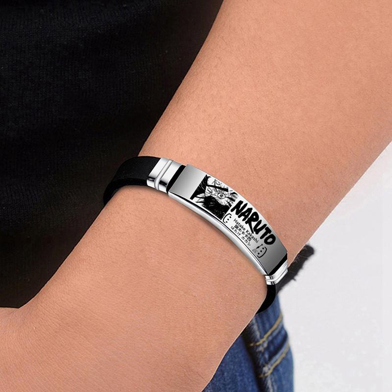 Браслет Hatake Kakashi из медицинской стали на силиконовом ремешке 20 см (BSS-115)