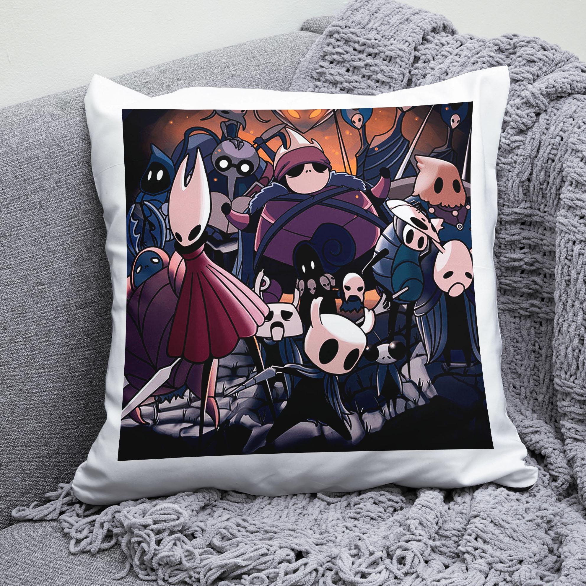 Плюшевая подушка квадрат с принтом игры Hollow Knight