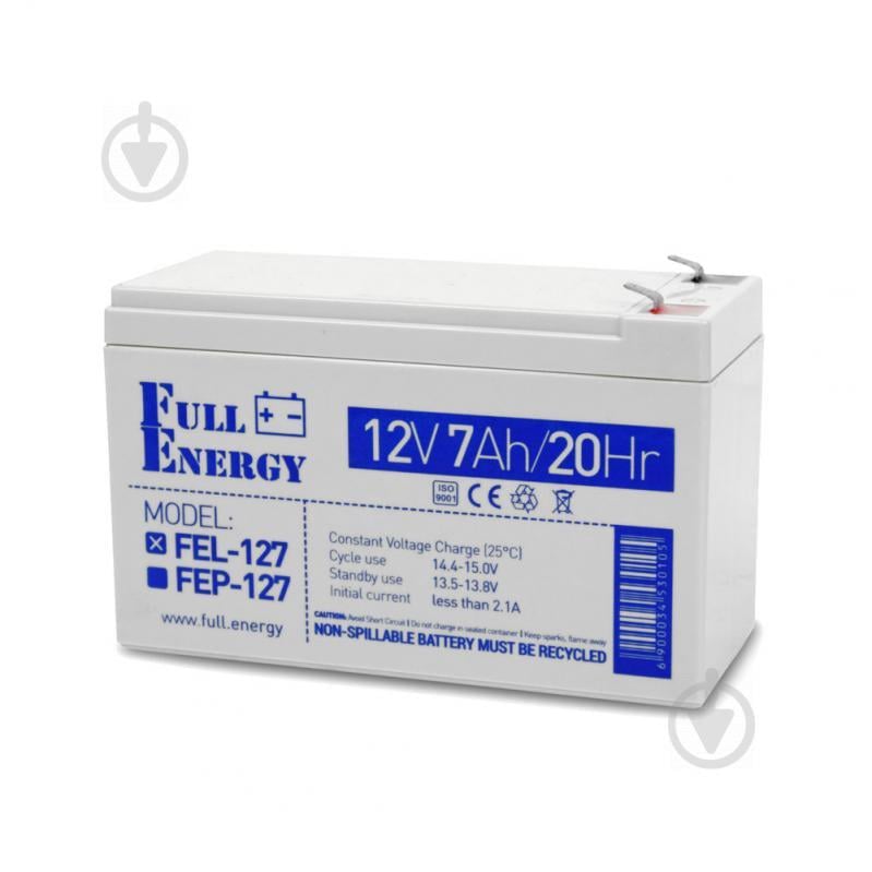 Акумулятор гелевий 12В 7 Ач для ДБЖ Full Energy FEL-127