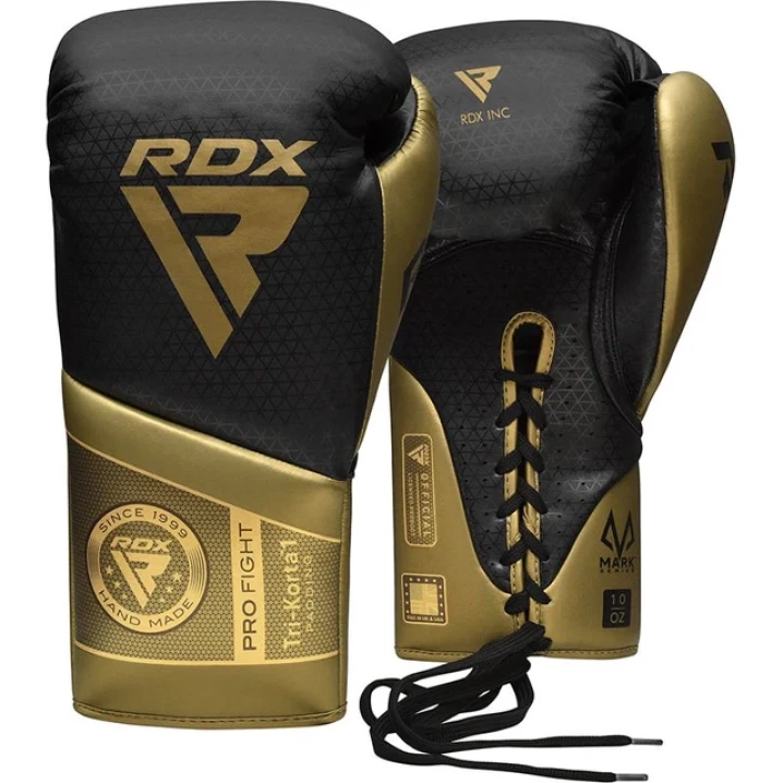 Боксерські рукавички RDX K1 Mark Pro Fight Boxing Gloves 8oz Чорно-золотий (2977526237)