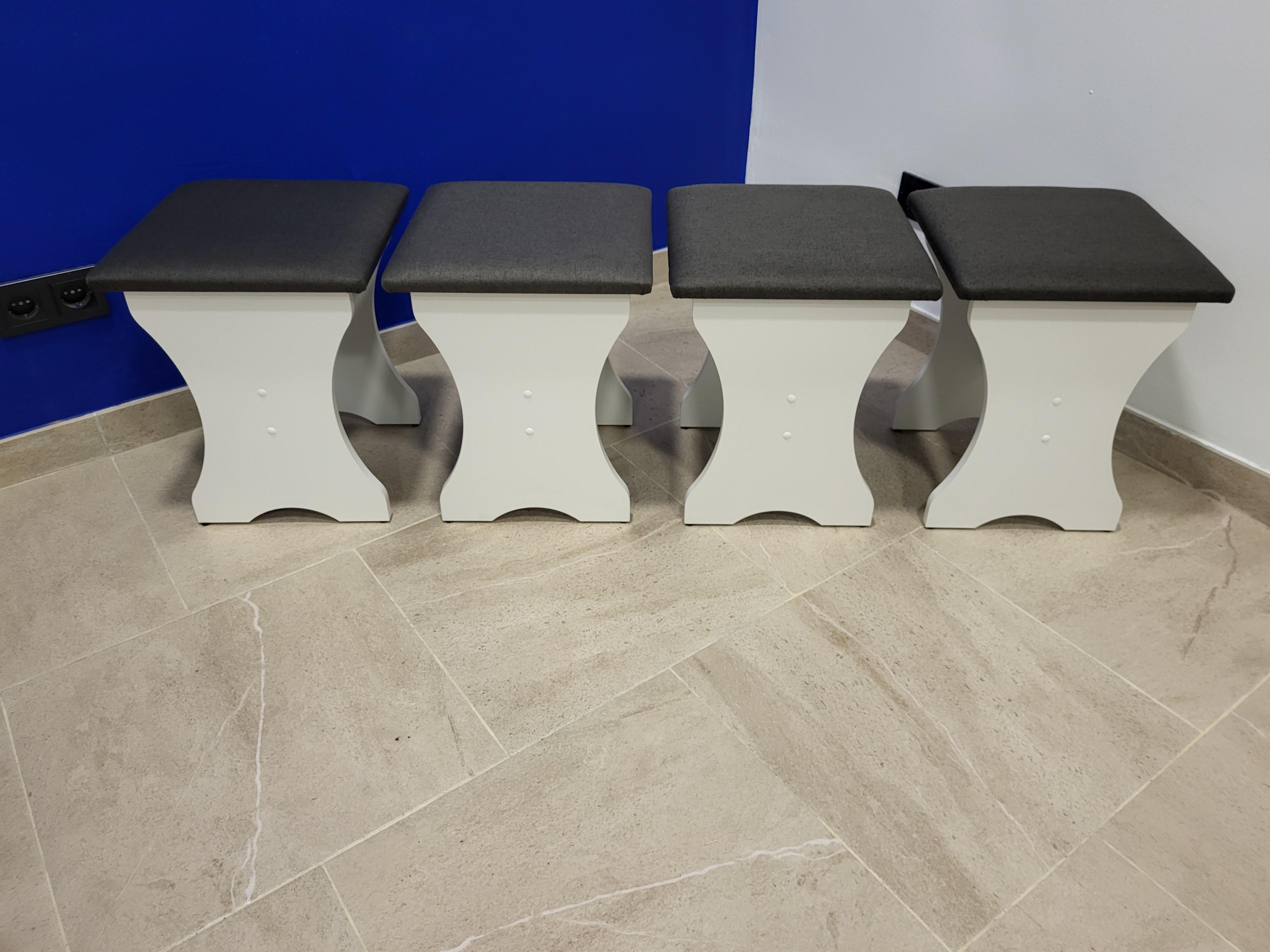 Комплект табуретів Сімейний 35х35х44 см 4 шт. Білий/Мальмо (TTTT-B-M)