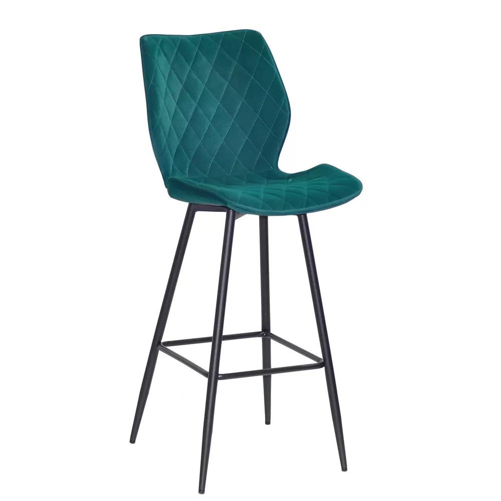 Барный стул LEONARD METALL бархат 76 см Зеленый (123732)