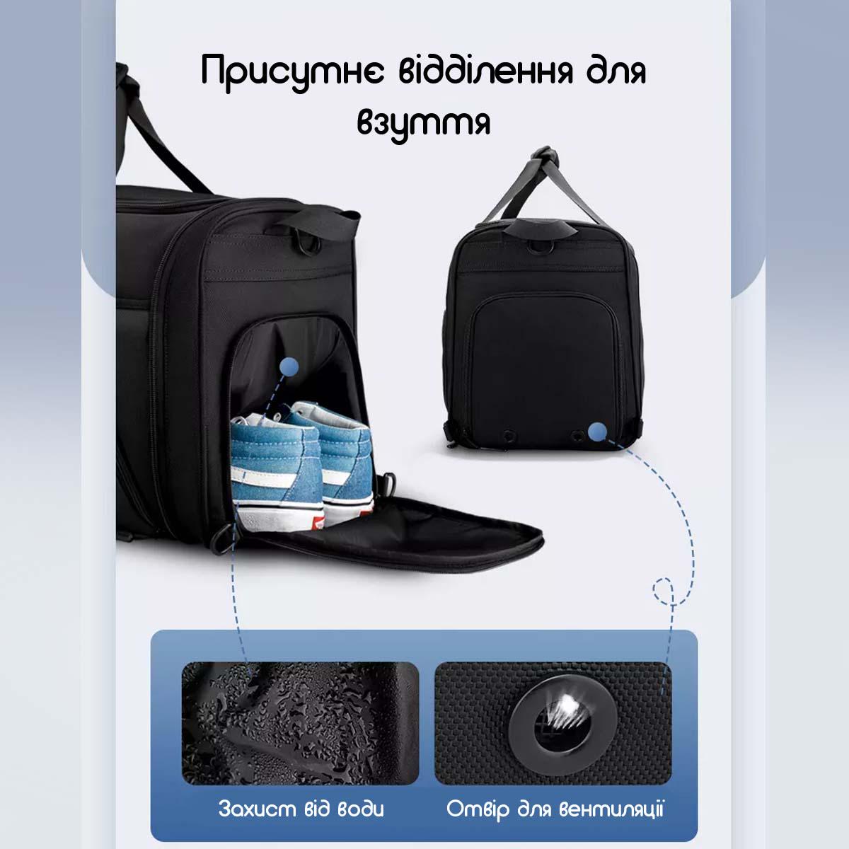 Сумка спортивна трансформер MARK RYDEN MR1556 37 л Чорний (MR1556-00-3082UA) - фото 3