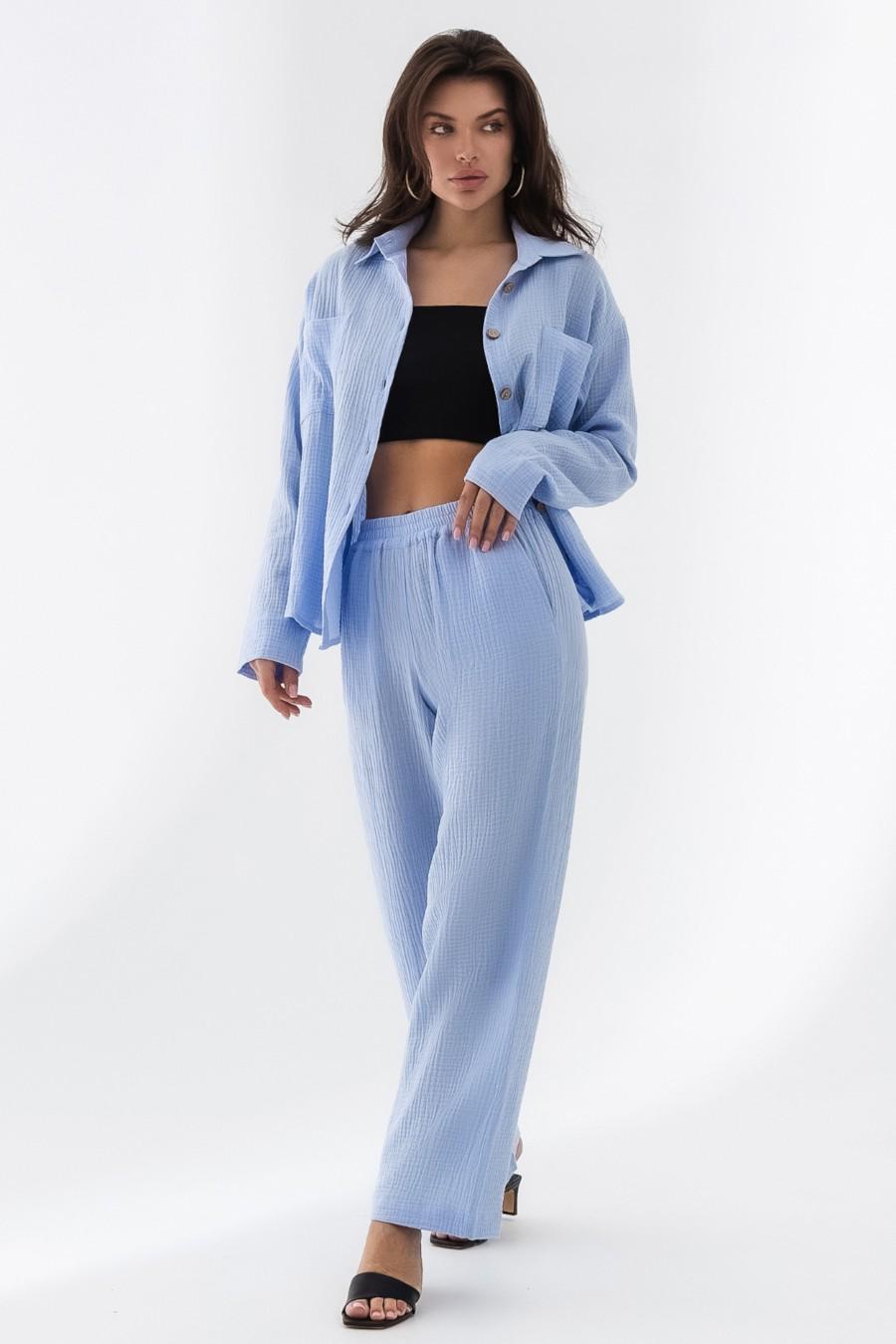 Комплект German Volf блуза/брюки р. 42/S Голубой (78936)