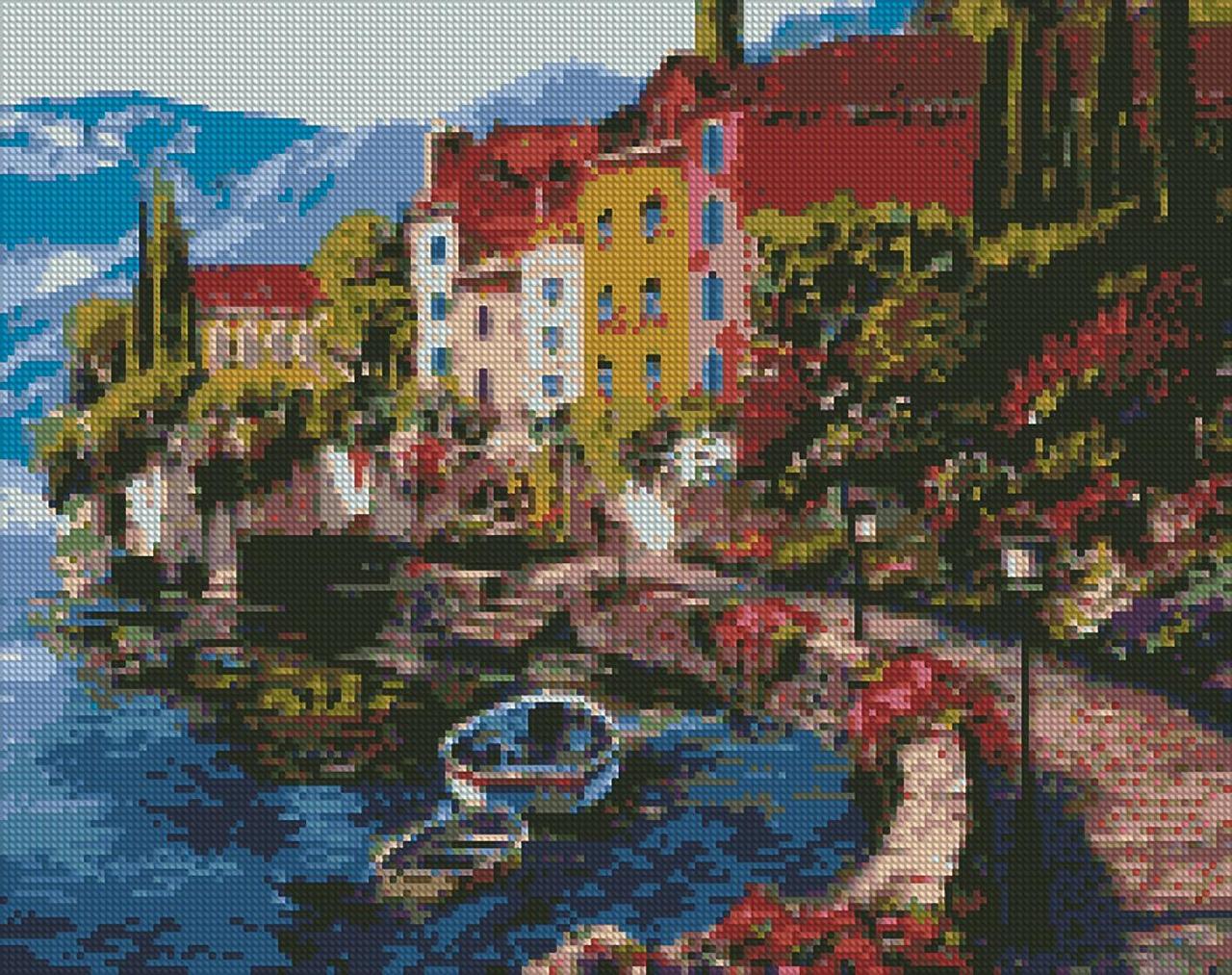 Алмазная мозаика Идейка Утро на берегу озера на холсте с подрамником 40х50 см (AMO7025)