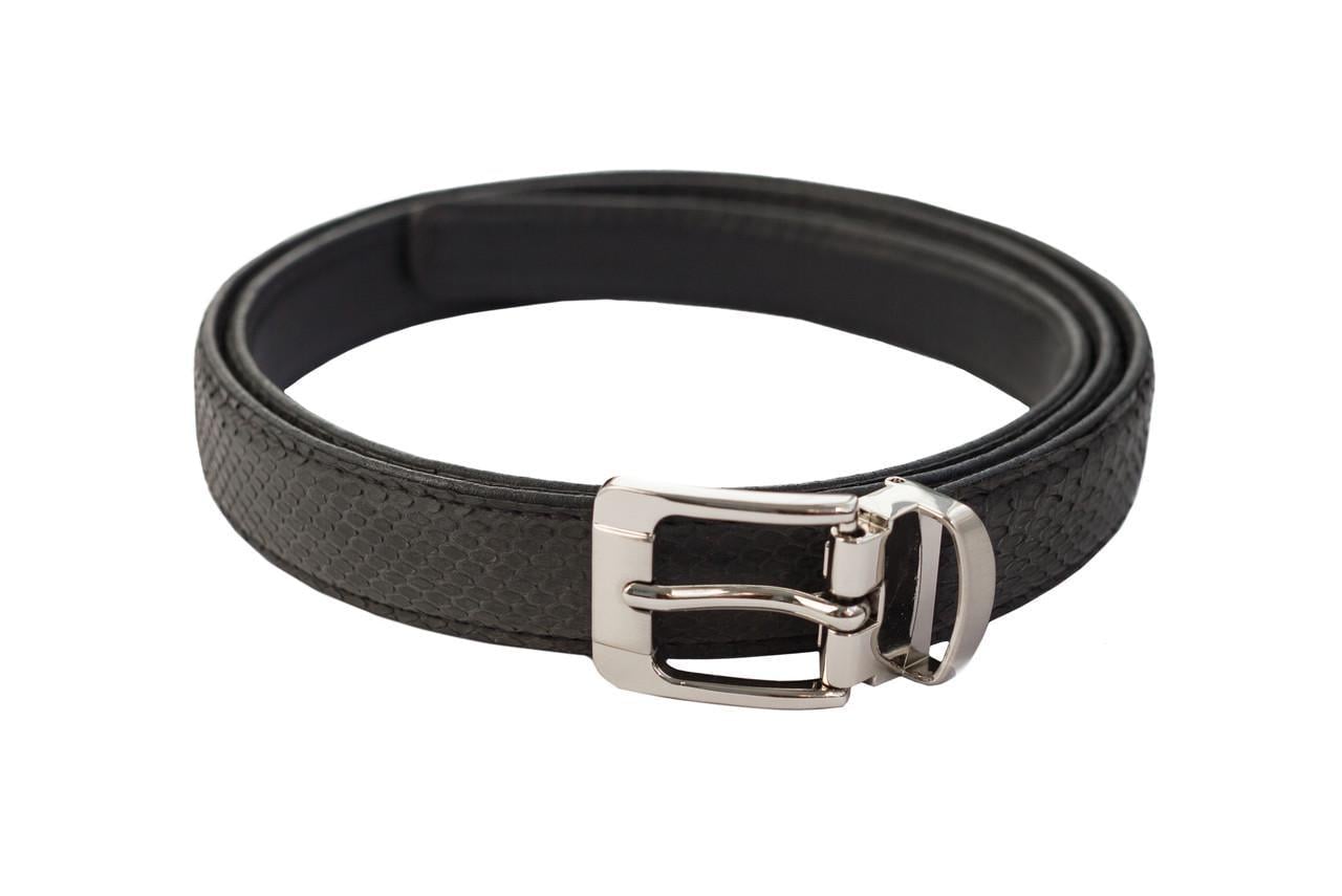Ремень Ekzotic Leather из кожи питона женский Черный (snb01_2)
