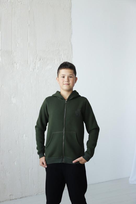 Толстовка для підлітка GBI TEENS на блискавці 146 см Хакі (13792)