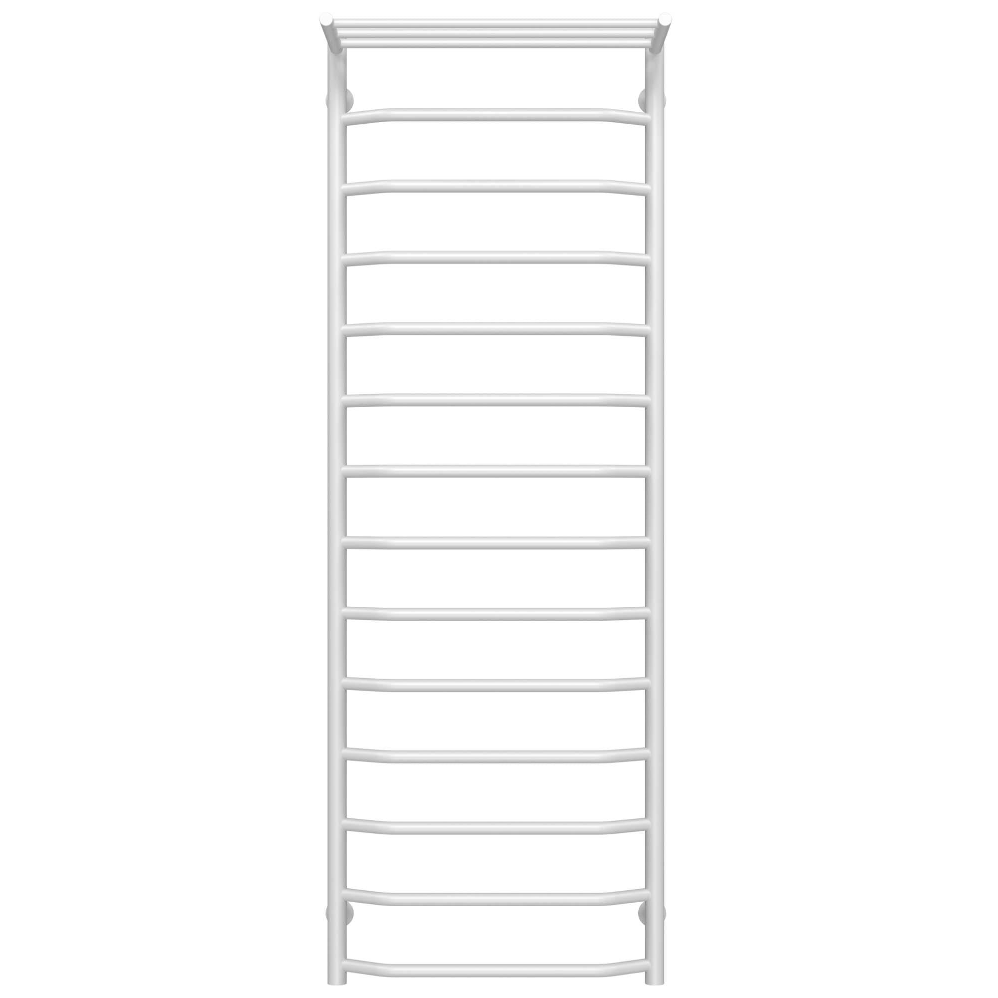 Полотенцесушитель водяной с полкой Deffi Трапеция П14 боковое левое подключение нержавеющая сталь 500х1500 мм Белый (C.TP.150.50.14.W.B)