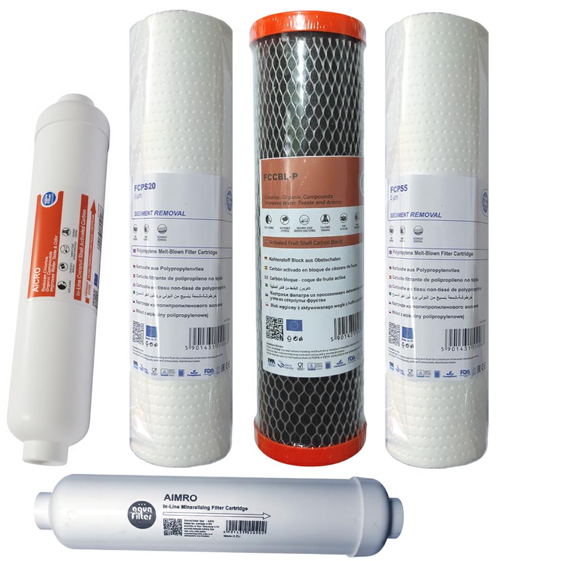 Набор картриджей Aquafilter для систем обратного осмоса PP20-BL-PP5 Постфильтр/Минерализатор (2019541956)