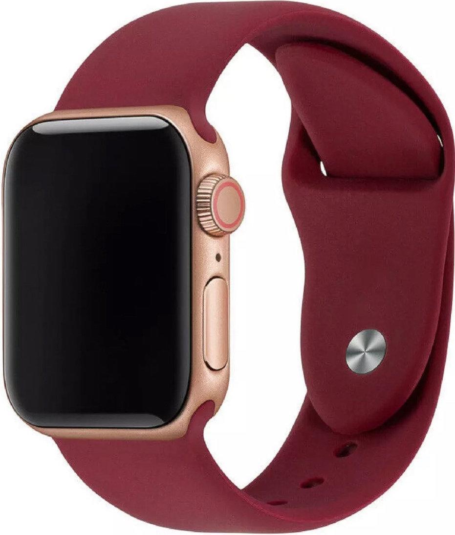 Силіконовий ремінець Band Sport Series for Apple Watch 38/40/41mm, Wine Red (бордовий) (HC)