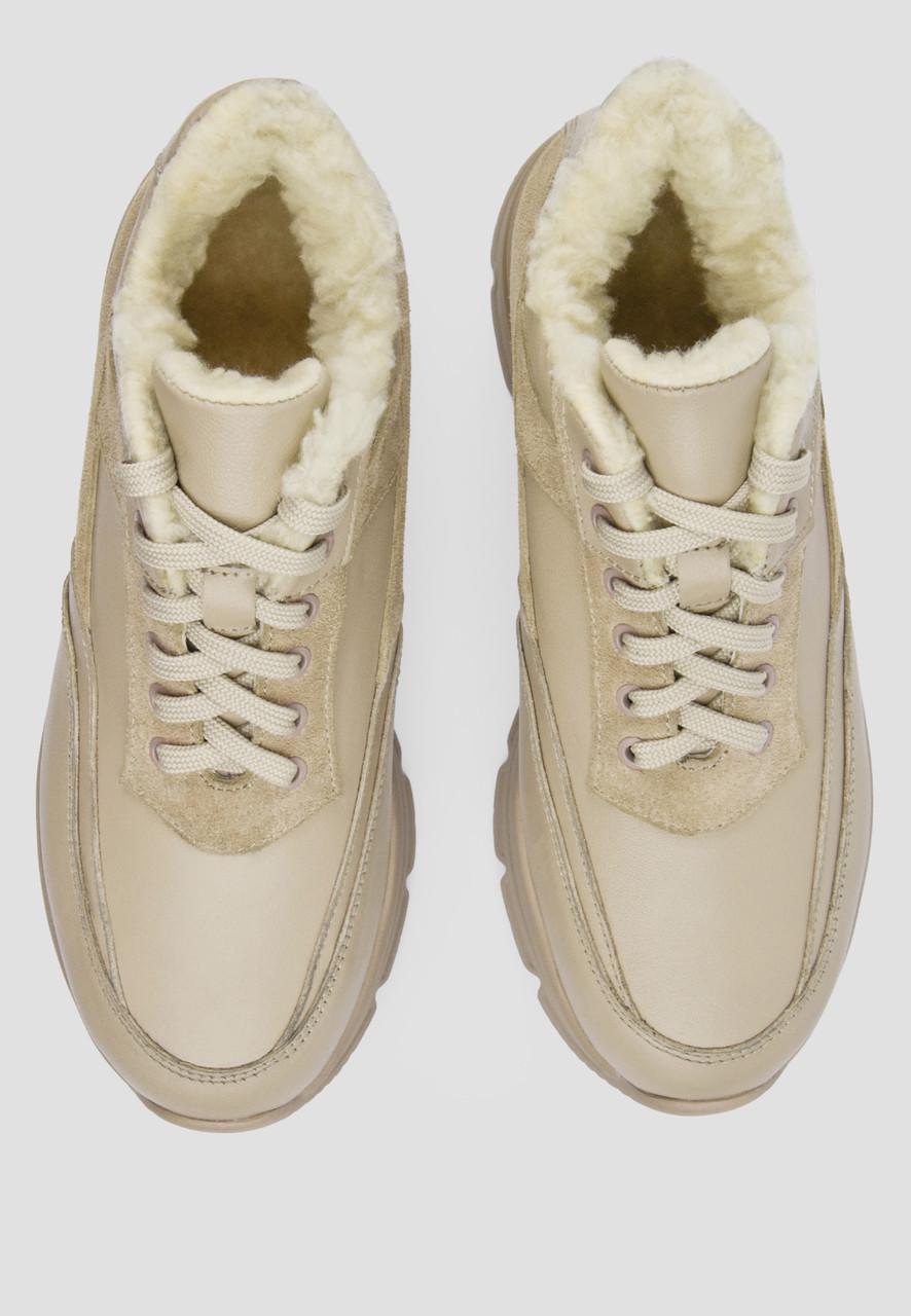 Кроссовки женские зимние замша р. 39 Бежевый (2025324126) - фото 2