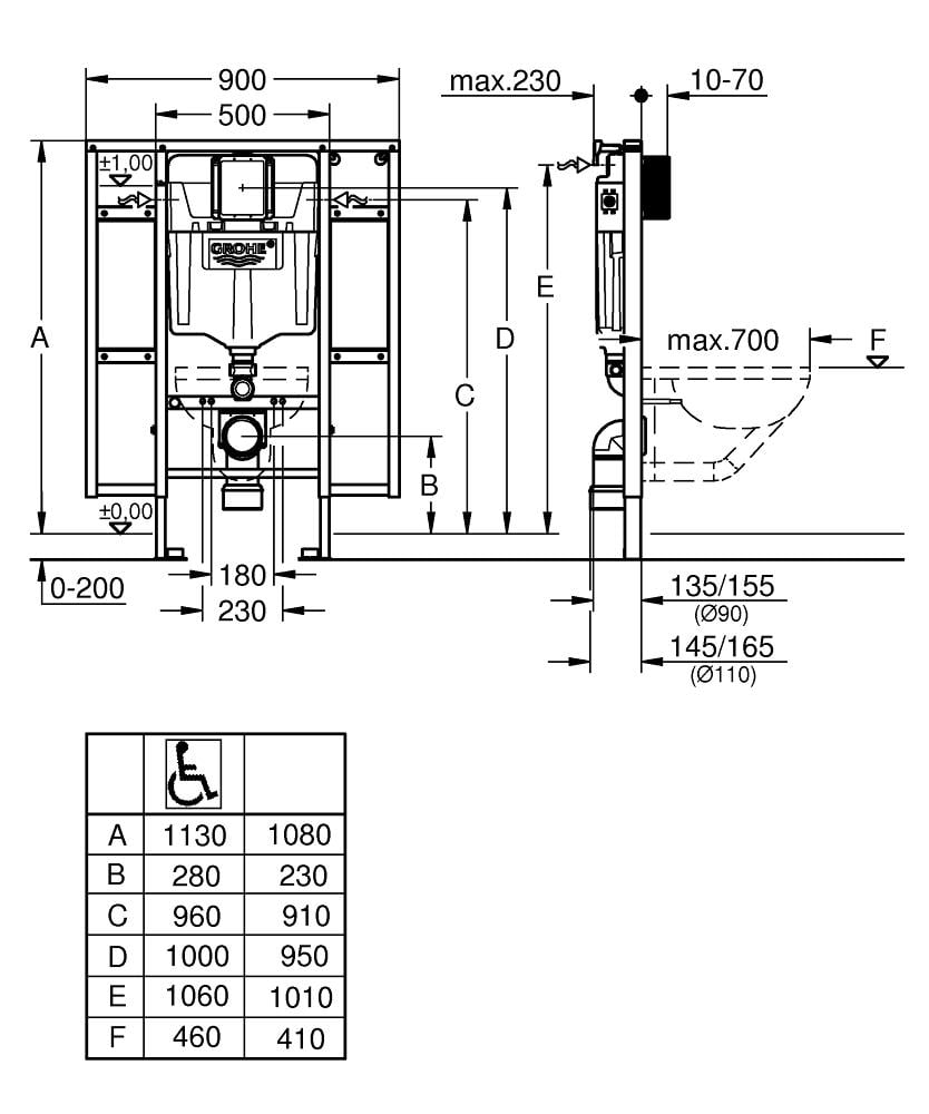 Инсталляционная система для унитаза Grohe Rapid SL 39140000 (98373) - фото 2