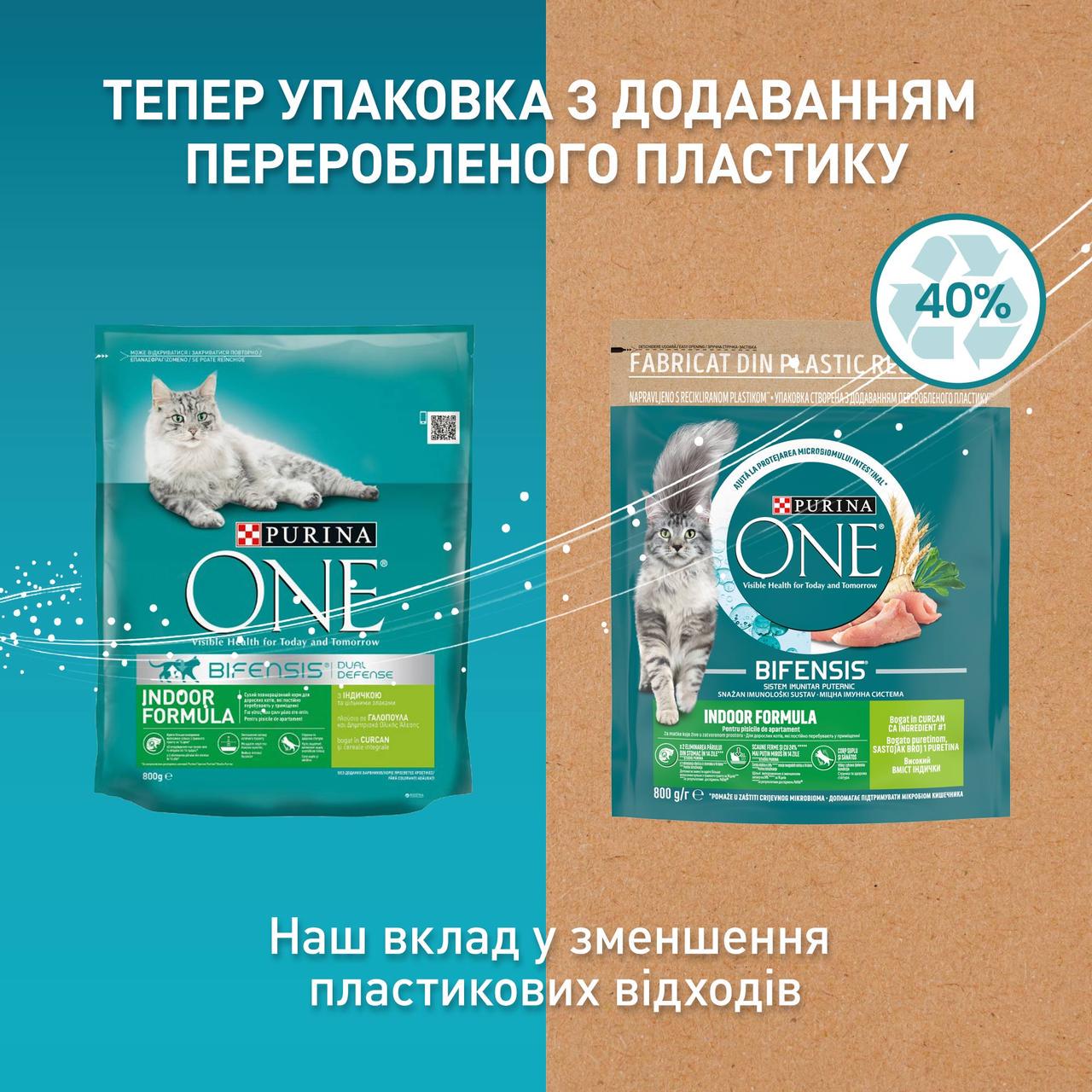 Сухий корм Purina One Indoor для дорослих котів комплекс Bifensis індичка 800 г (7613035468047) - фото 7 Сухий корм Purina One Indoor для дорослих котів комплекс Bifensis індичка 800 г (7613035468047) - фото 7