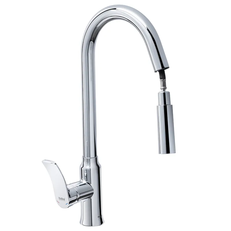 Смеситель для кухни Haiba Bolero поворотный с выдвижной лейкой латунный (HB9591) Смеситель для кухни Haiba Bolero поворотный с выдвижной лейкой латунный (HB9591)