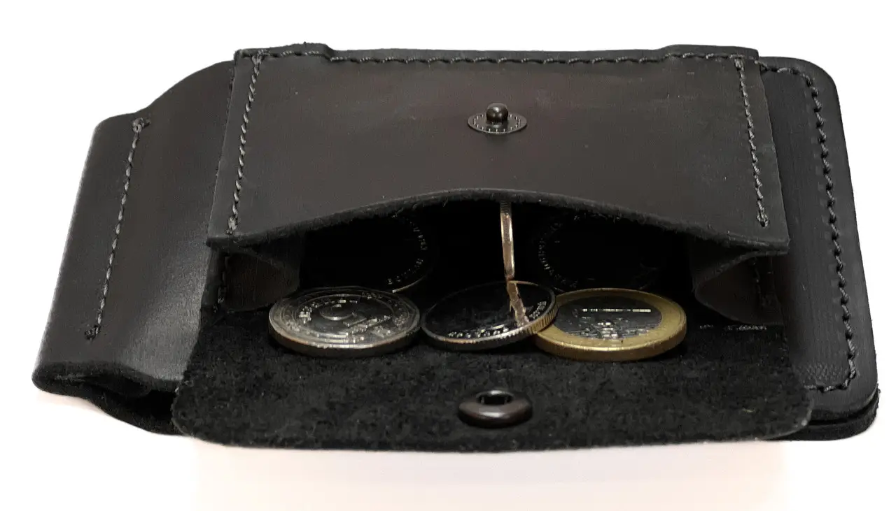 Кошелек с зажимом Double кожаный 12х8х5х1 см - фото 3