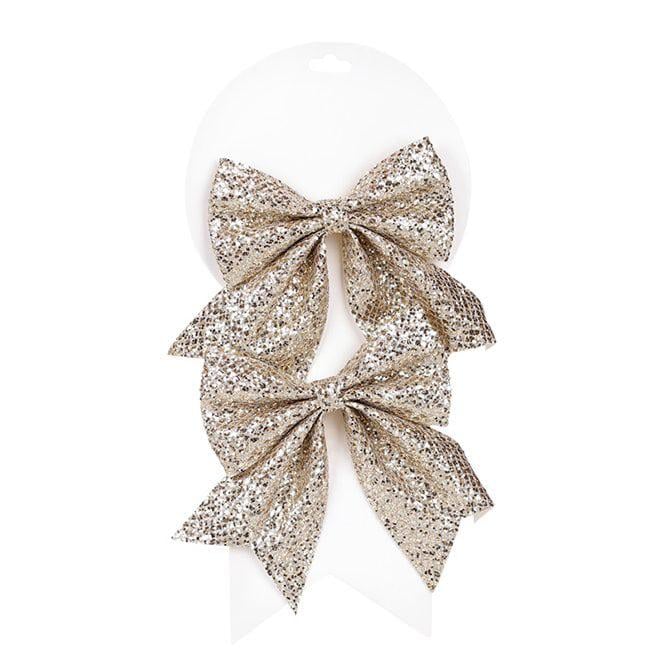 Набор новогодних бантов Flora 12х13 см Золотой (11571)