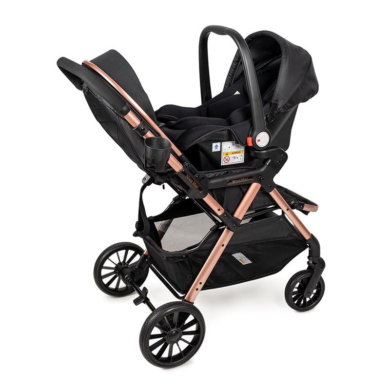 Коляска прогулочная Ninos Maxi 2 с автолюлькой 0+ от рождения Black/Gold (NM2025CSBG) - фото 7 Коляска прогулочная Ninos Maxi 2 с автолюлькой 0+ от рождения Black/Gold (NM2025CSBG) - фото 7