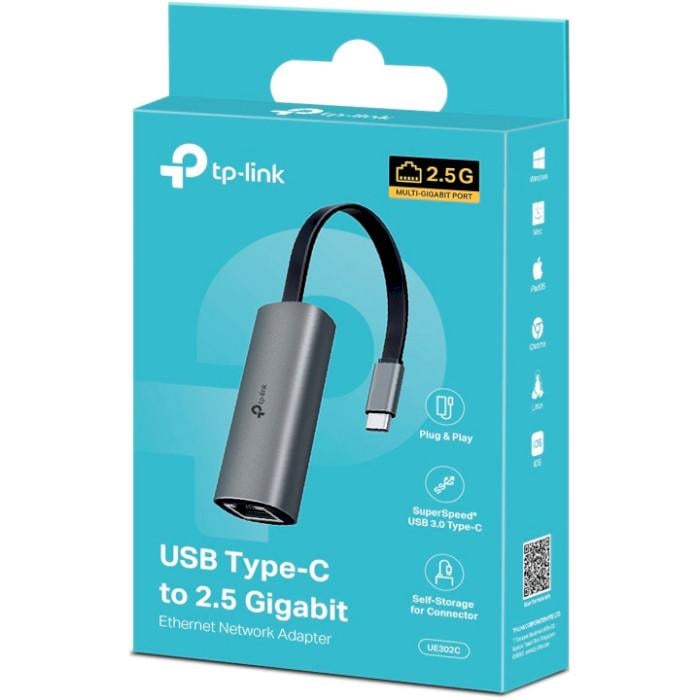 Сетевой адаптер TP-Link UE302C USB Type-C 2.5G Ethernet Grey (30359755) - фото 3 Сетевой адаптер TP-Link UE302C USB Type-C 2.5G Ethernet Grey (30359755) - фото 3