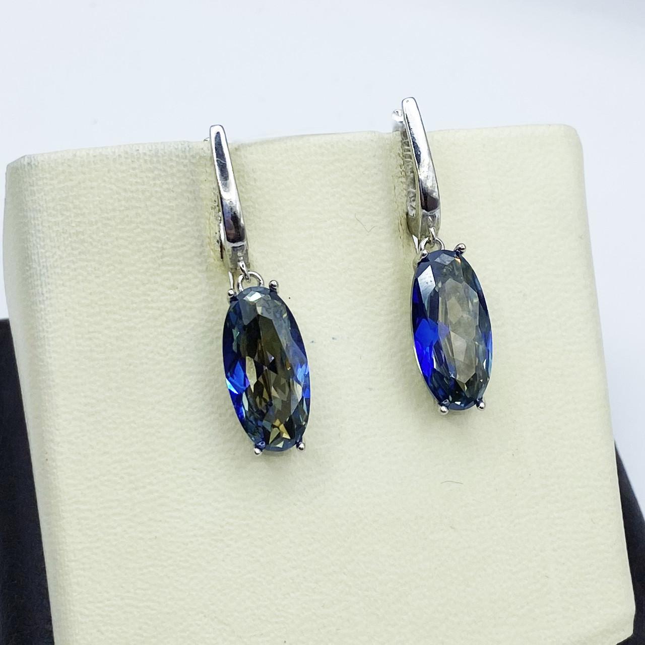 Серьги серебряные с мистик кварцем 5,76 г (2240355749)