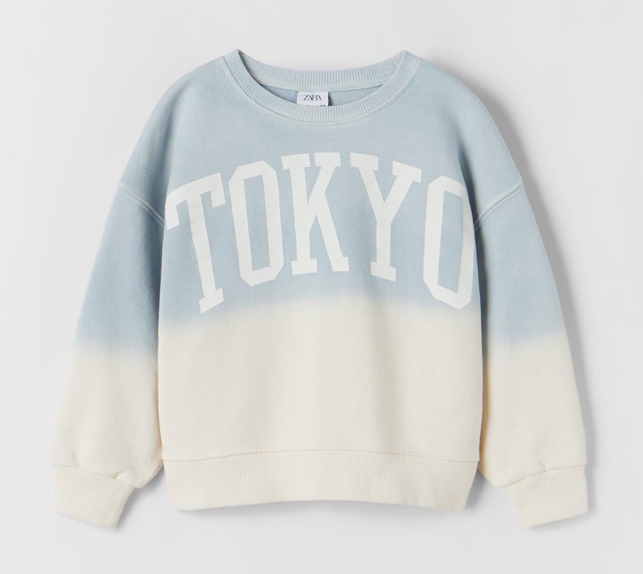 Свитшот для девочки Zara размер 140 Голубой / Белый (5431731406)