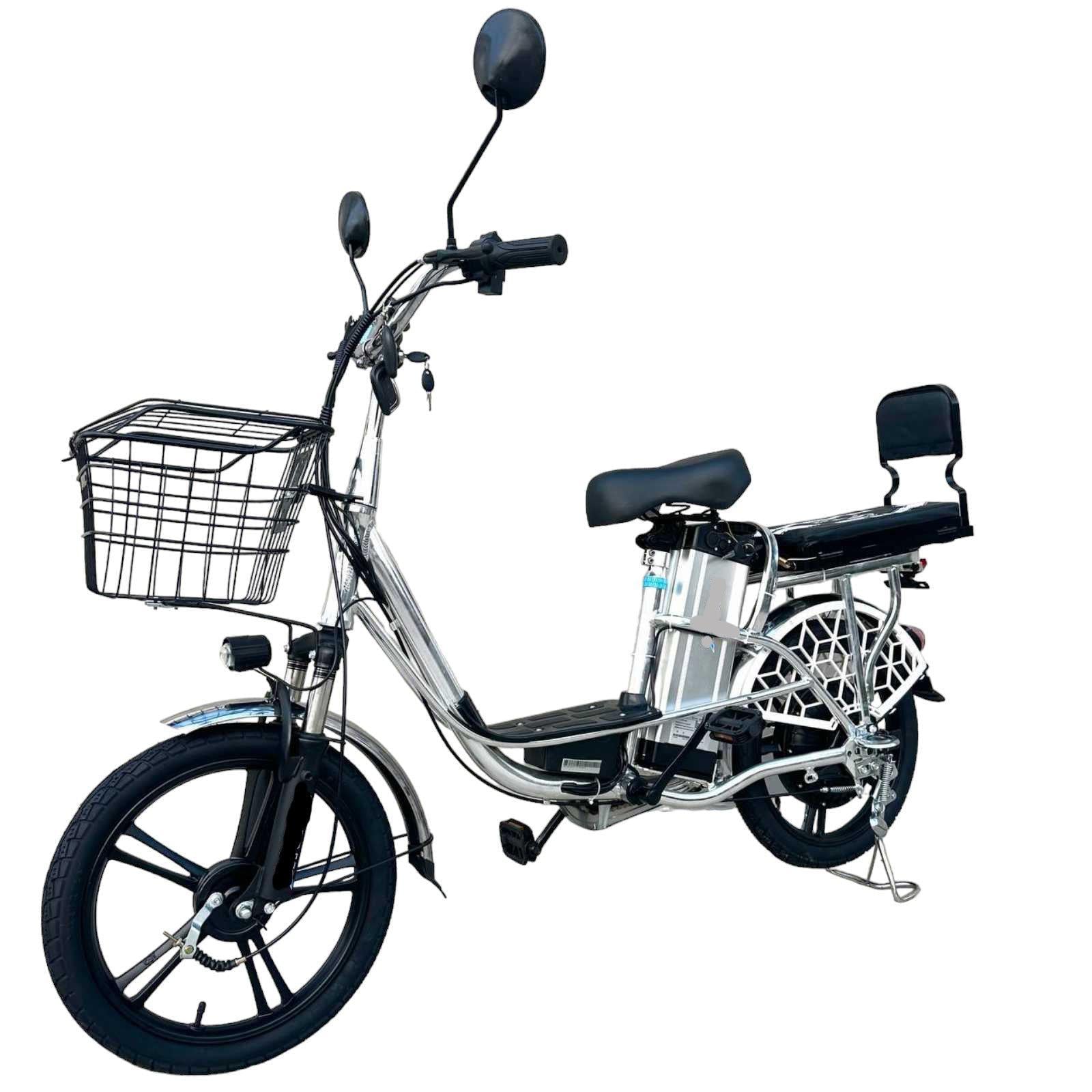 Электровелосипед Minako U18 двухмеСиний 18" 600 W/48 V/18 Ah с раскладным багажником/сидением Серый