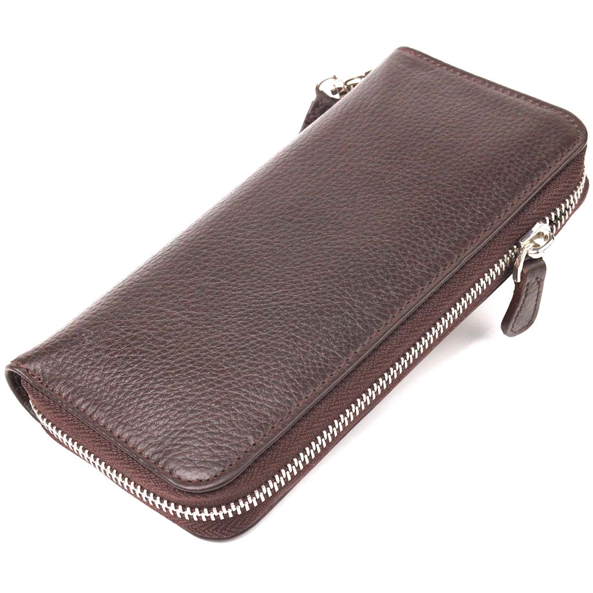 Кошелек женский из натуральной зернистой кожи Canpellini Wallet 21617 Коричневый (55397)