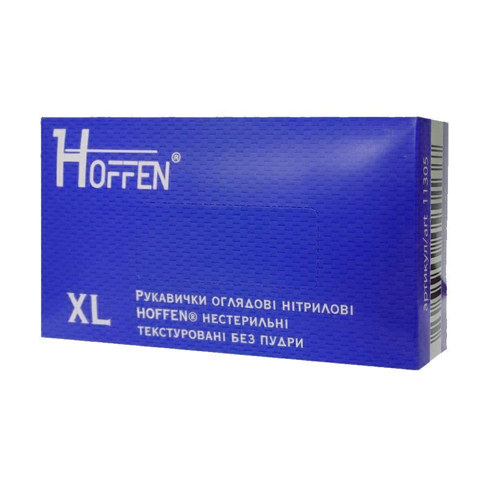 Рукавички нітрілові HOFFEN Мedical нестерильні текстуровані без пудри XL Фіолетовий (32084398) Рукавички нітрілові HOFFEN Мedical нестерильні текстуровані без пудри XL Фіолетовий (32084398)